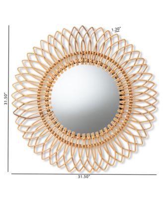 Bora 31.5" Rattan Bohemian Accent Wall Mirror