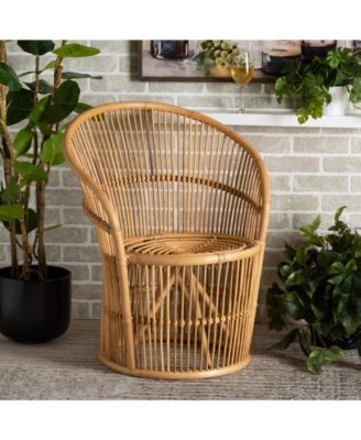 Narva 31.3" Rattan Bohemian Accent Chair