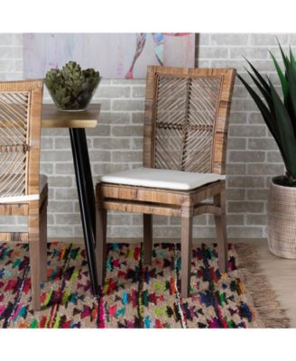 Laluna 21.7" Rattan Bohemian Dining Chair with Cushion