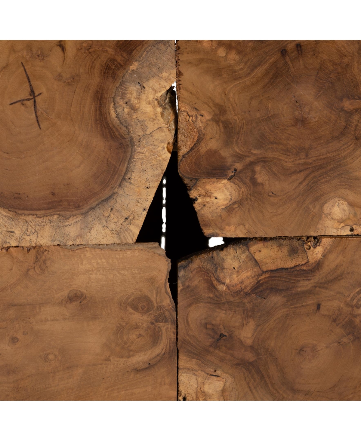 Furniture Eldora 17" Teak Root Rustic Transitional End Table