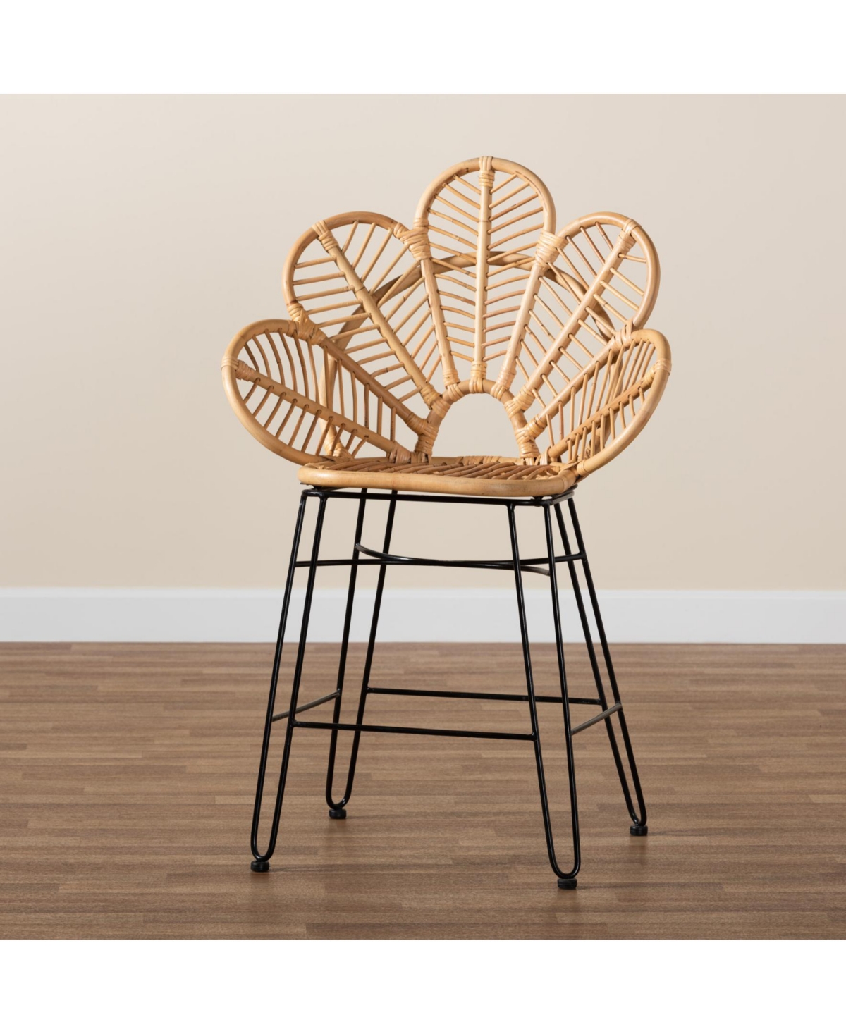 Furniture Garan 19.5" Rattan Bohemian Counter Stool