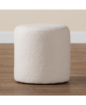 Tori 13.8" Wood Upholstered Ottoman