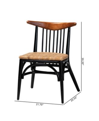 Parthenia 20.5" Rattan Mid-Century Dining Chair