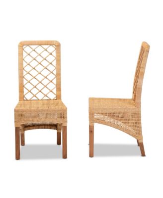 Moscow 2-Pc. Rattan Bohemian Dining Chair Set