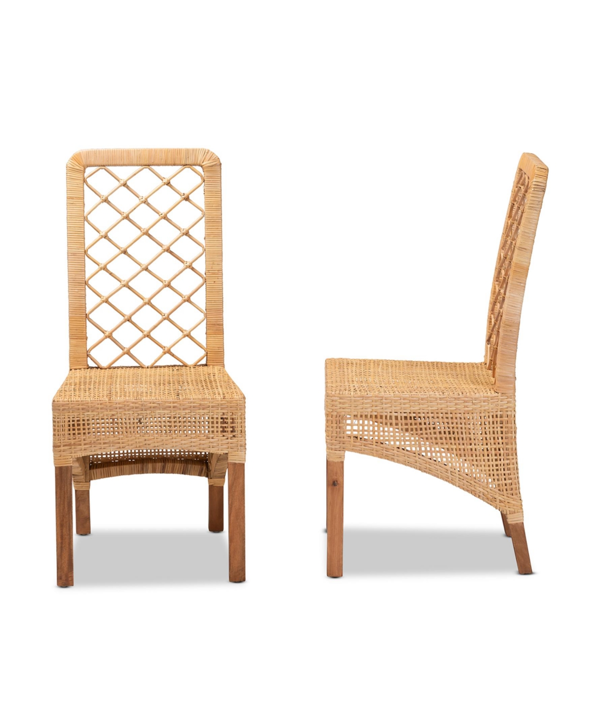 Furniture Moscow 2-Pc. Rattan Bohemian Dining Chair Set