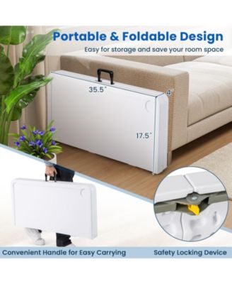 35-Inch Folding Mahjong Table for 4 Players with Cup Holders and Card Slots