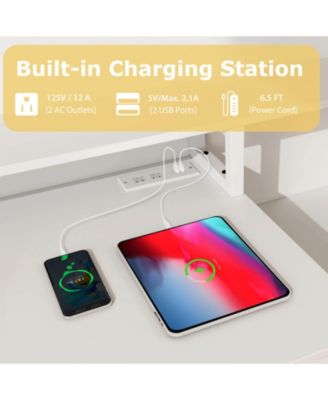 66" Computer Workstation with Monitor Stand CPU Stand Printer Shelf & File Drawer