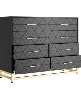 8-Drawer Dresser for Bedroom, Tall Chest with Soft-Close Glides, Metal Hardware, Anti-Tip Kit, Space-Saving Storage Organizer, 36.2" H