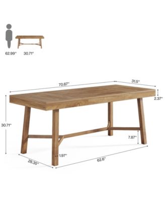 71-Inch Executive Desk, Farmhouse Office Computer Desk with Sturdy Leg Structure, Writing Table