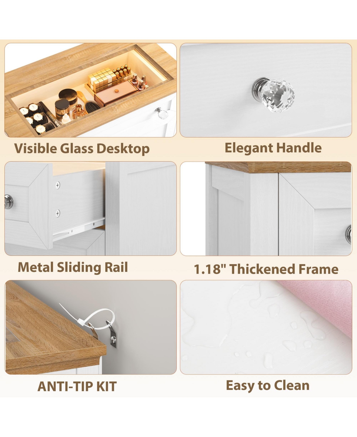 Gaomon Drawer Dresser with Led Light