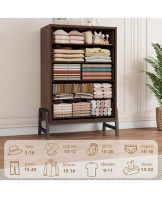 Tall Multi-Drawer Wooden Bedroom Dresser Freestanding Storage Organizer