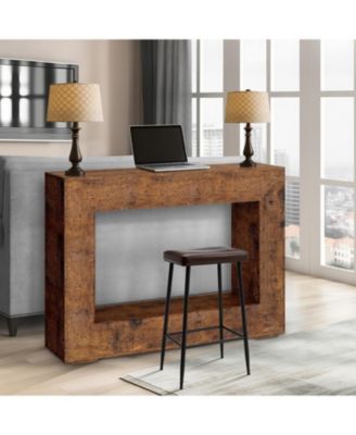 47" Entryway Console Table, Farmhouse Sofa Table Behind Couch with Storage Shelf, Elegant & Spacious Long Hallway & Foyer Table