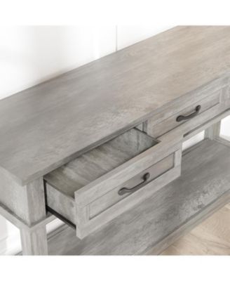 52" Console Table Entryway Table with 3 Storage Drawers, 3-Tier dustrial Metal Sofa Table Behind Couch Table, Hallway Table forEntryway, Brown