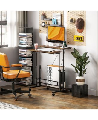 Adjustable Sding Desk, Sd Up Desk with Power Outlets,