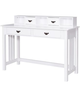 Writing Desk Mission White Home Office Computer Desk 4 Drawer