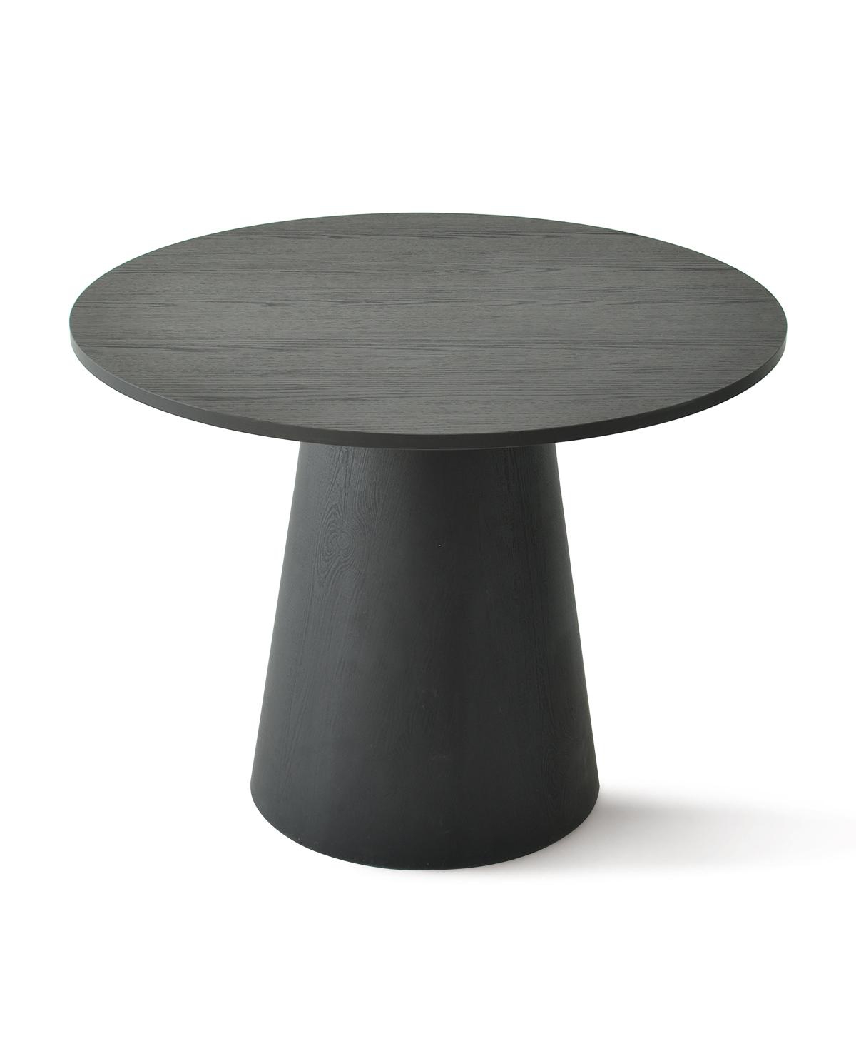 Maison Boucle 3-Piece Round Dining Table Set for 2, Upholstered Chairs with Rubberwood Legs, Modern Kitchen Small Spaces