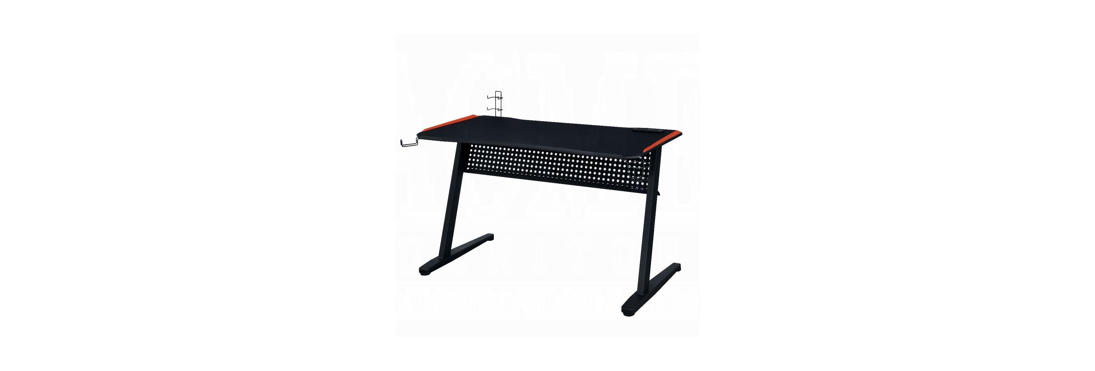 Flynama Gaming Desk, Black & Red, Led Lights, Usb Port, 47" Surface & Ergonomic Design