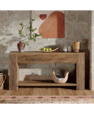 70.9-Inch Console Tables for Entryway, Narrow Wooden Long Sofa Table Behind The Couch, Rustic Brown