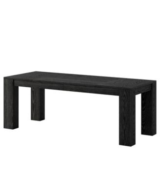 Dining Table for 4 to 6, Rectangular Kitchen Dinner Table, Black Wooden Eating Table