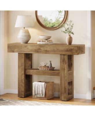41.34-Inch Farmhouse Console Table, 2-Tier Narrow Sofa Table Behind The Couch, Entryway Furniture