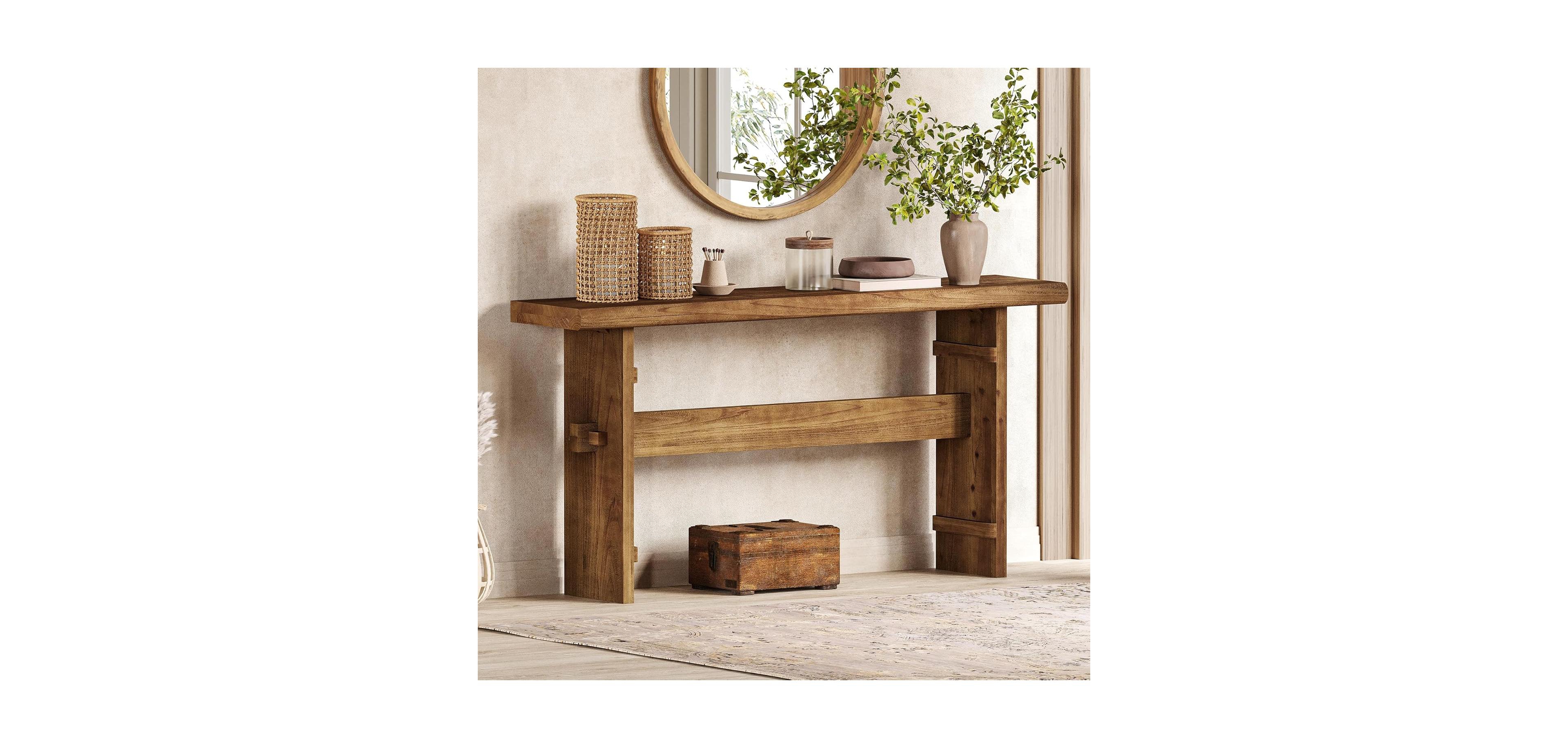 Tribesigns Solid Wood Console Table for Entryway