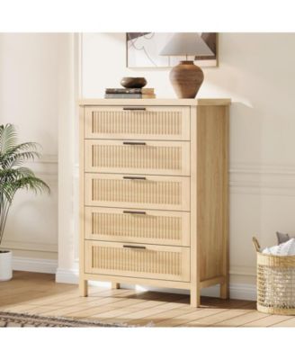 Fluted Dresser for Bedroom with 5 Drawers