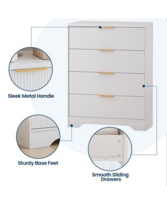 Fluted 5 Drawer Dresser for Bedroom