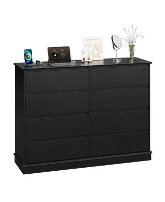 8 Drawer Dresser for Bedroom, Wide Wooden Chest of Drawers with Wide Top