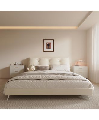 Modern White Chest of Drawers, 3 Drawer Dresser with Gold Handles and Legs