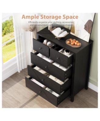 5 Drawer Dresser for Bedroom, Modern Tall Dresser Organizer with Storage Drawers