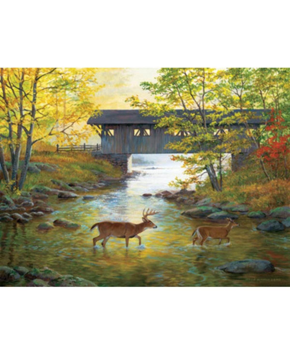 SunsOut Rock Creek Crossing 500 piece Jigsaw Puzzle for Adults
