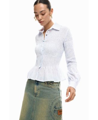 Women's Gathered striped shirt