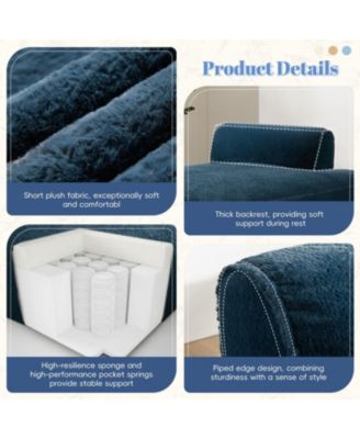 Streamdale 72" Modular Sofa Bed, Right-Facing, Foam-Filled, Free Combination