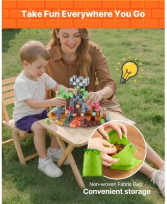 Magnetic Blocks, 100-Piece Dark Castle Magnetic Cube Building Set for Kids Ages 3