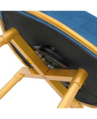 Streamdale Woven Back Swivel Bar Stools Set of 2, 31" Blue Kitchen Chairs