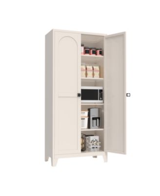 71" Locking Metal Storage Cabinet - Beige