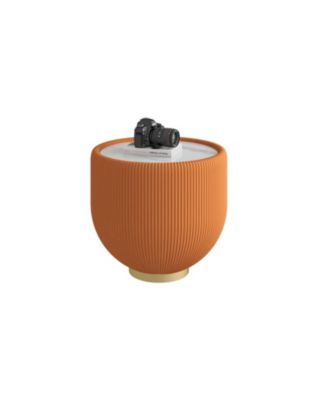 Streamdale Marble Pattern Leather Edge End Table