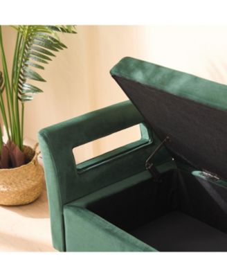 67.91"  Velvet Storage Bench with Armrests