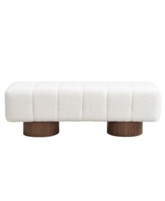 11" Boucle Upholstered Dining/Entryway Bench