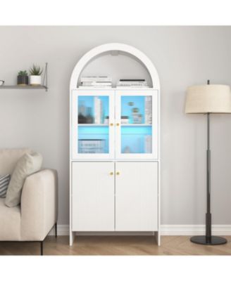 Streamdale Tech-Inspired Dome Cabinet- Snack Storage & LED Lighting