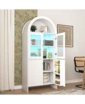Streamdale Tech-Inspired Dome Cabinet- Snack Storage & LED Lighting