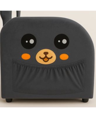 Streamdale Dark Gray Bunny-Ear Pet-Friendly Armchair with Scratch-Resistant Fabric