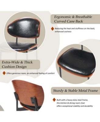 Bentwood Dining Chairs - Set of 2 Leather Seats