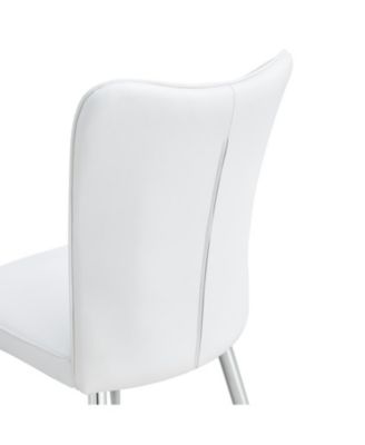 Streamdale White PU Dining/Office Chairs (4-Piece) - Silver Legs