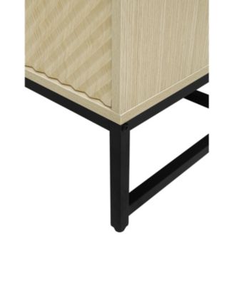 Modern Carved Sideboard Cabinet with Adjustable Shelf