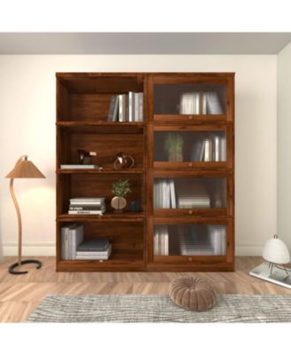 Contemporary Floor-to-Ceiling Cabinet with Glass Doors