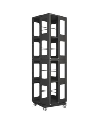 Rotating Steel Bookshelf with Wheels