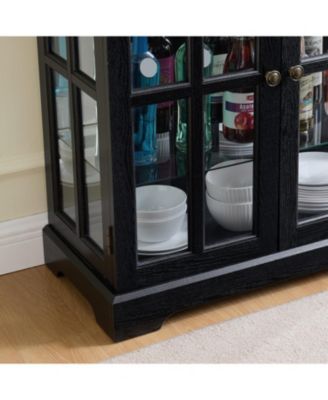 Antique Curio Cabinet with Glass Doors & E26 Bulb