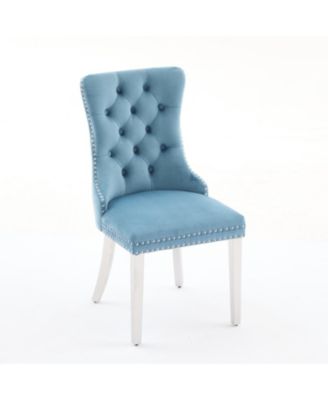Velvet Dining Chair with Chrome Legs