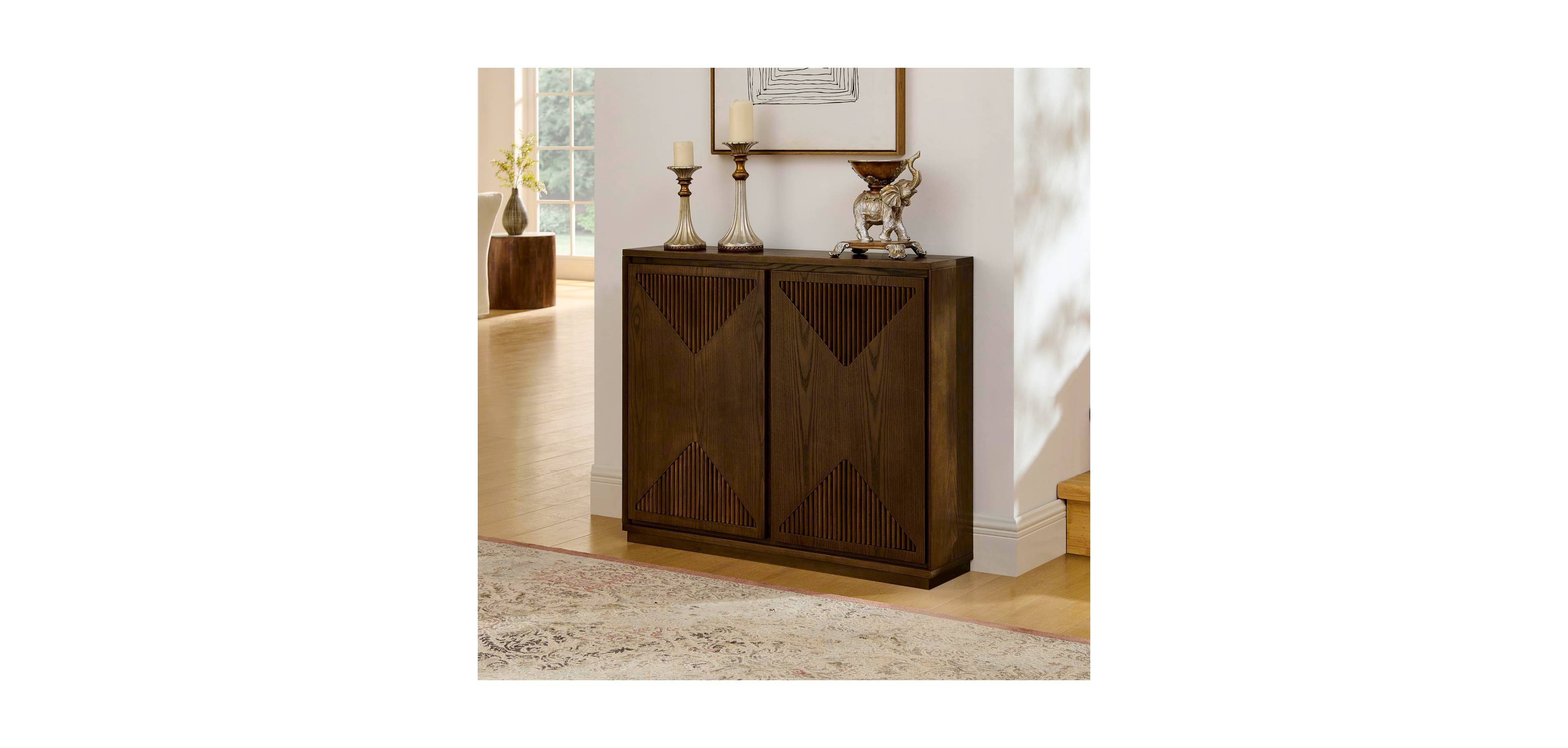 Streamdale Furniture Mid Century Modern V-Shape Storage Cabinet